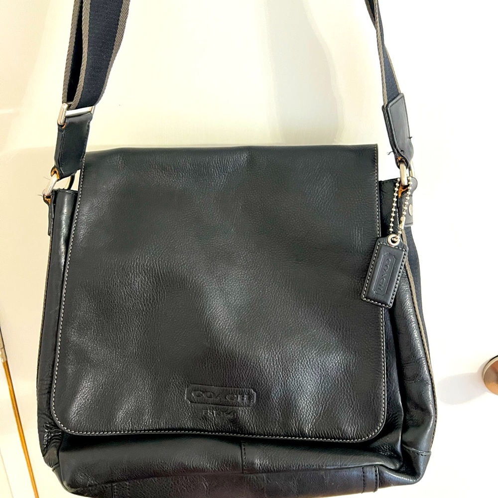 Genuine Coach Leather Messenger Bag